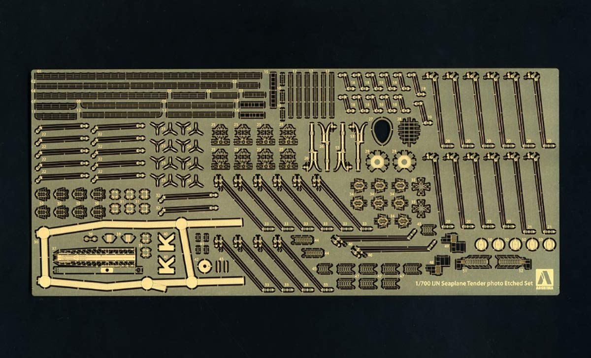 AOSHIMA Waterline 1/700 Detail Up Parts For Ijn Seaplane Tender Kimikawa-Maru Photo Etched Parts- Japan Figure Store - #1 Bring To You The Best Japanese Goods
