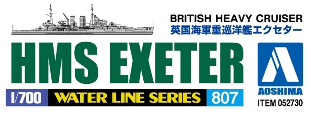 AOSHIMA Waterline 1/700 British Heavy Cruiser Hms Exeter Plastic Model- Japan Figure Store - #1 Bring To You The Best Japanese Goods