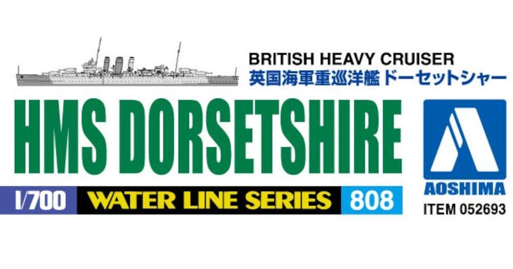 AOSHIMA Waterline 52693 Royal Navy Heavy Cruiser Hms Dorsetshire 1/700 Scale Kit- Japan Figure Store - #1 Bring To You The Best Japanese Goods