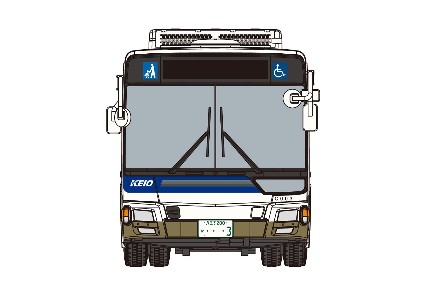 AOSHIMA Working Vehicle No.10 1/80 The Mitsubishi Fuso Aero Star Mp38 Keio Dentetsu Bus Plastic Model- Japan Figure Store - #1 Bring To You The Best Japanese Goods
