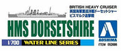 Aoshima Hms Dorsetshire 'bismarck Pursuit Battle' 1/700 Scale Plastic Model Kit