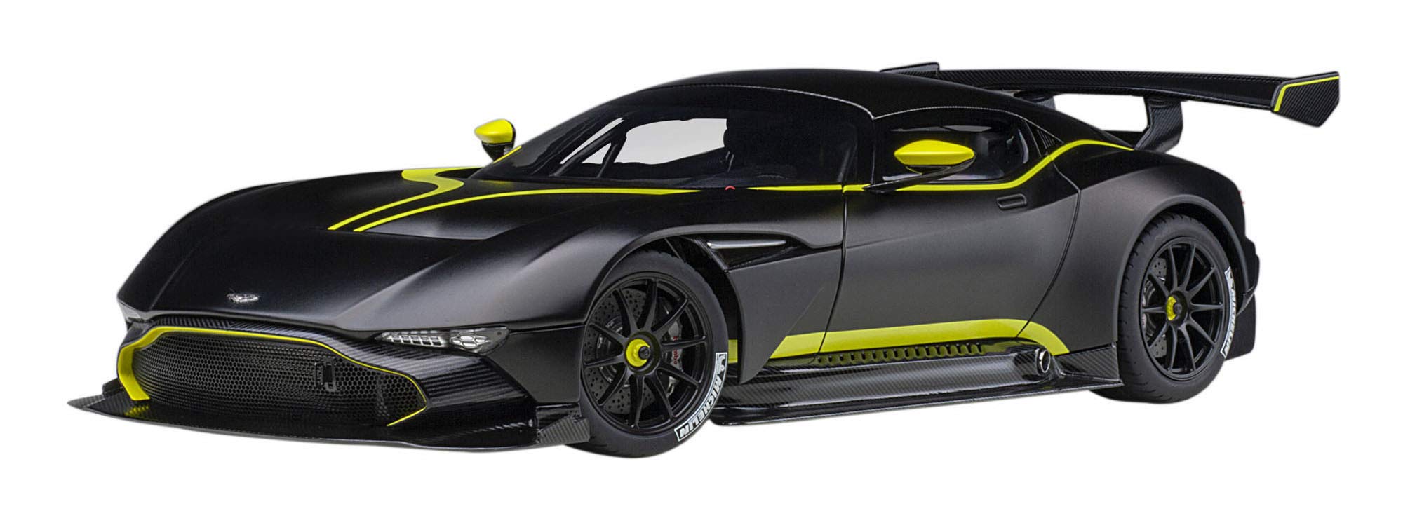 Autoart 1/18 Aston Martin Vulcan Matte Black/Lime Green Stripe- Japan Figure Store - #1 Bring To You The Best Japanese Goods