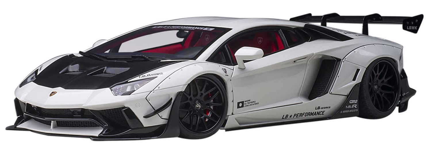 Autoart 1/18 LBWKS Aventador 79241 White/Black- Japan Figure Store - #1 Bring To You The Best Japanese Goods