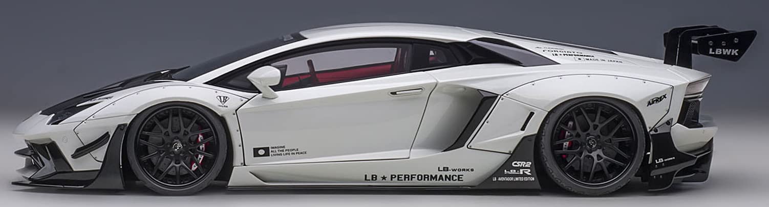Autoart 1/18 LBWKS Aventador 79241 White/Black- Japan Figure Store - #1 Bring To You The Best Japanese Goods