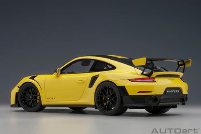 Autoart 1/18 Porsche 911 (991.2) GT2 RS Weissach Pkg Yellow/Carbon Black 78172- Japan Figure Store - #1 Bring To You The Best Japanese Goods