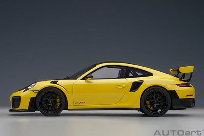 Autoart 1/18 Porsche 911 (991.2) GT2 RS Weissach Pkg Yellow/Carbon Black 78172- Japan Figure Store - #1 Bring To You The Best Japanese Goods