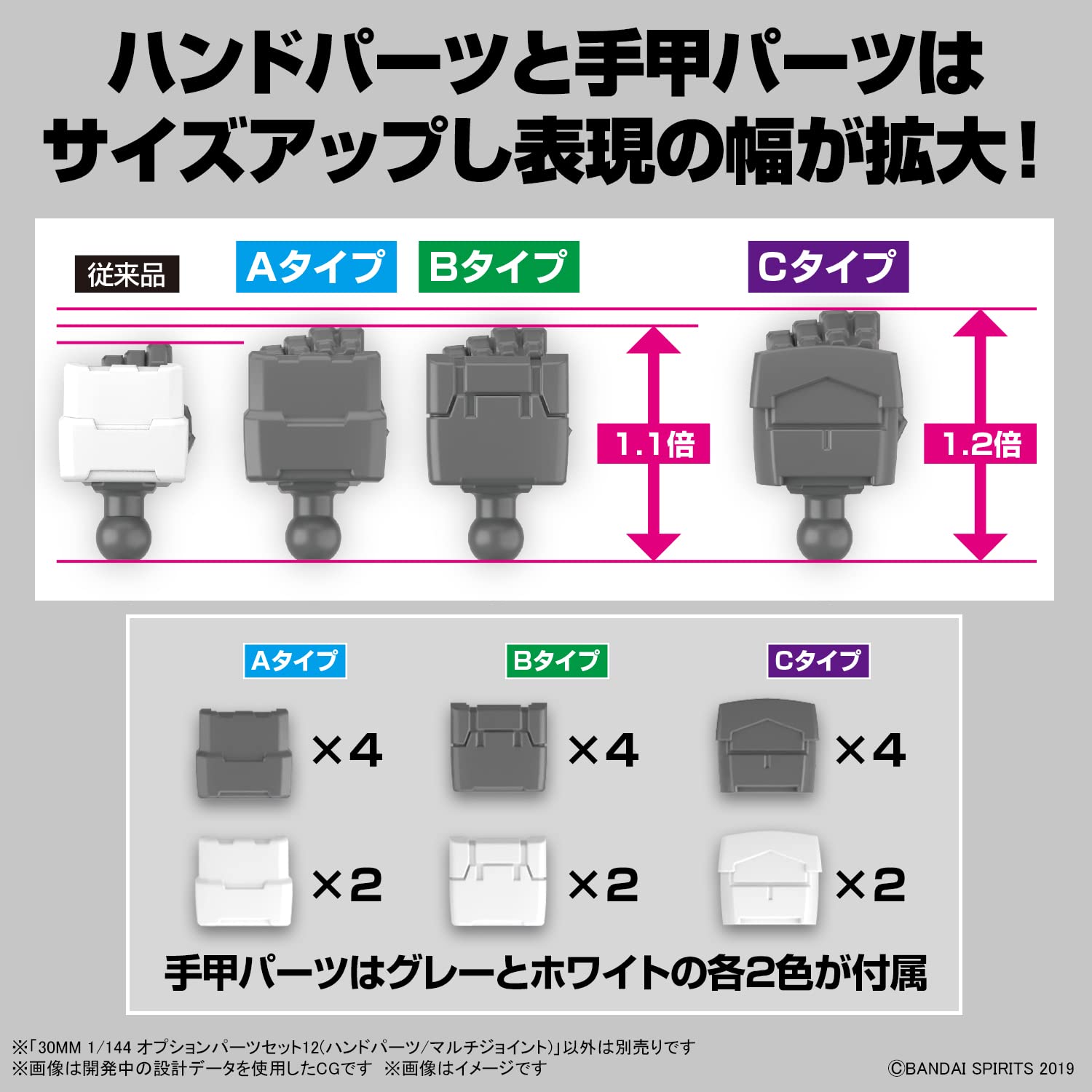 Bandai Spirits 1/144 Scale 30Mm Option Set 12 - Plastic Hand Parts with Multi-Joint Model- Japan Figure Store - #1 Bring To You The Best Japanese Goods