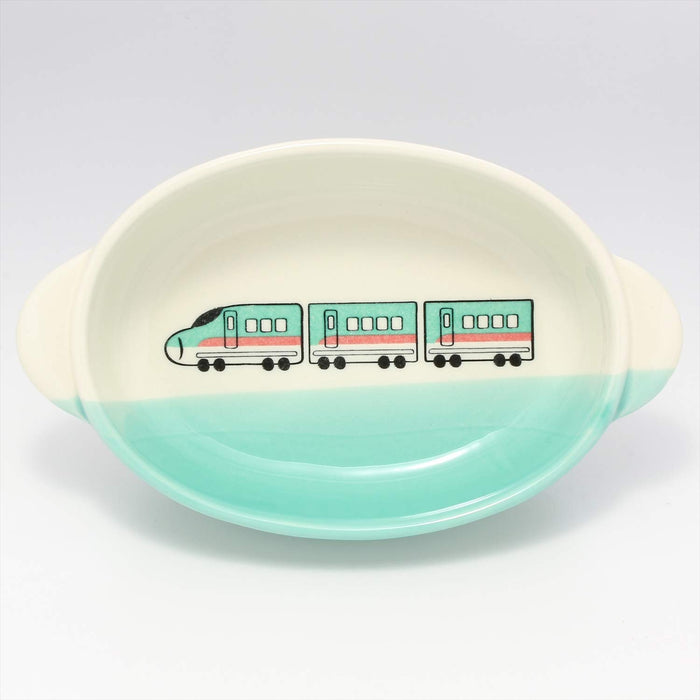Banko Ware Banko-Yaki Oval Dish For Kids Bullet Train Emerald- Japan Figure Store - #1 Bring To You The Best Japanese Goods