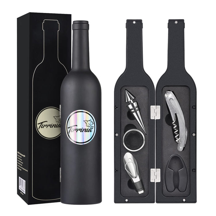 Kato Black Wine Accessories Set - Bottle Opener Corkscrew Drip Ring Foil Cutter Pourer- Japan Figure Store - #1 Bring To You The Best Japanese Goods
