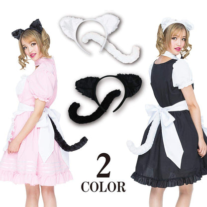 Pure Japan Cat Cosplay Ears Tail Nekomimi Headband Halloween Black- Japan Figure Store - #1 Bring To You The Best Japanese Goods