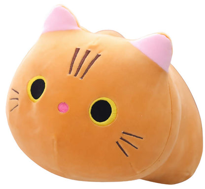 Cat Town Cute Dakimakura Fluffy Mochi Plush Cat Cushion Brown Stuffed Animal Toys- Japan Figure Store - #1 Bring To You The Best Japanese Goods