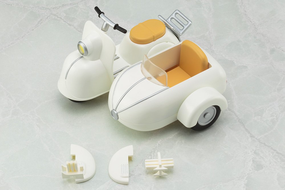 KOTOBUKIYA Ade56 Cu-Poche Extra Bike & Sidecar Milk White- Japan Figure Store - #1 Bring To You The Best Japanese Goods