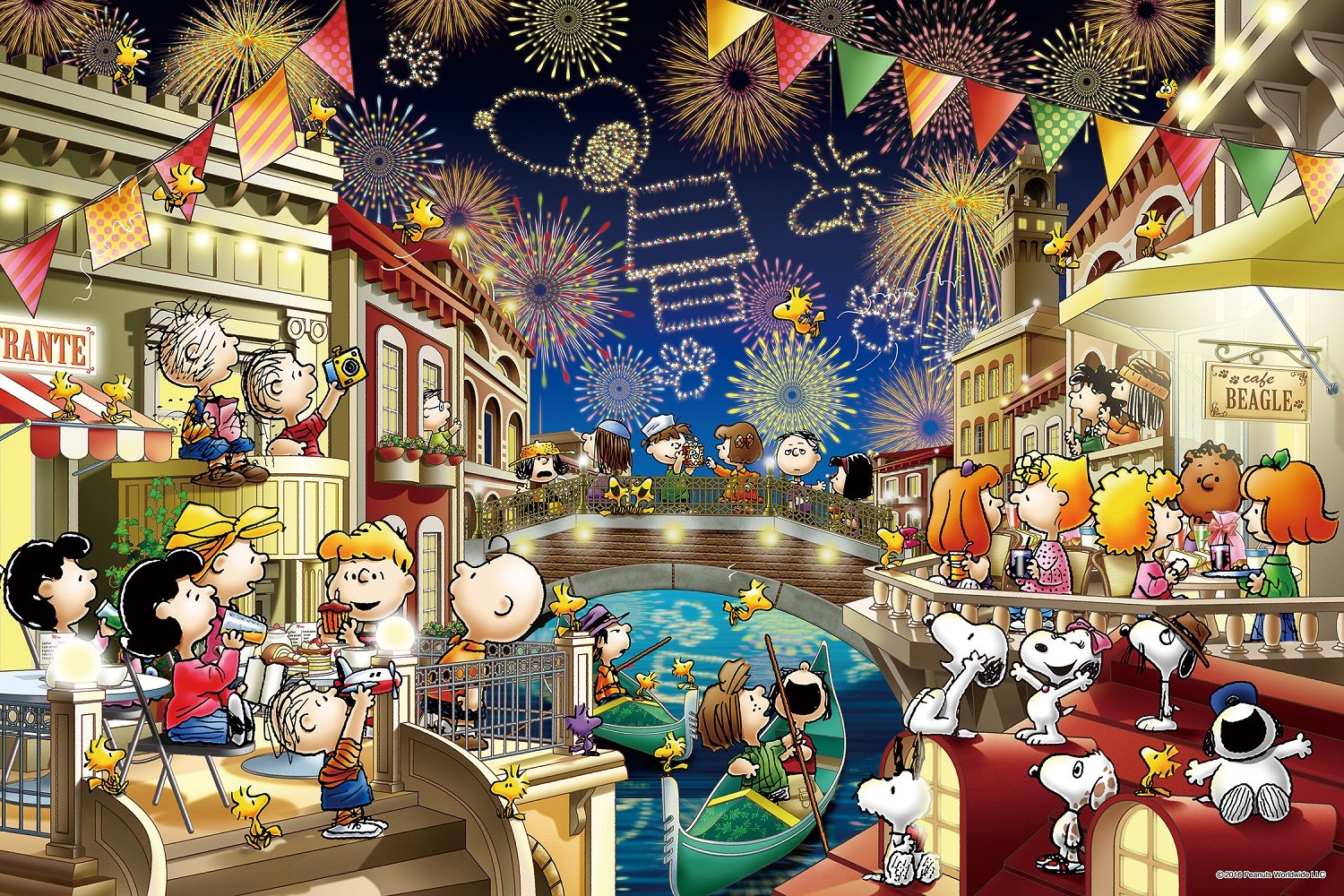 Epoch 1000pc Peanuts Snoopy Fireworks Glowing Jigsaw Puzzle 50x75cm- Japan Figure Store - #1 Bring To You The Best Japanese Goods