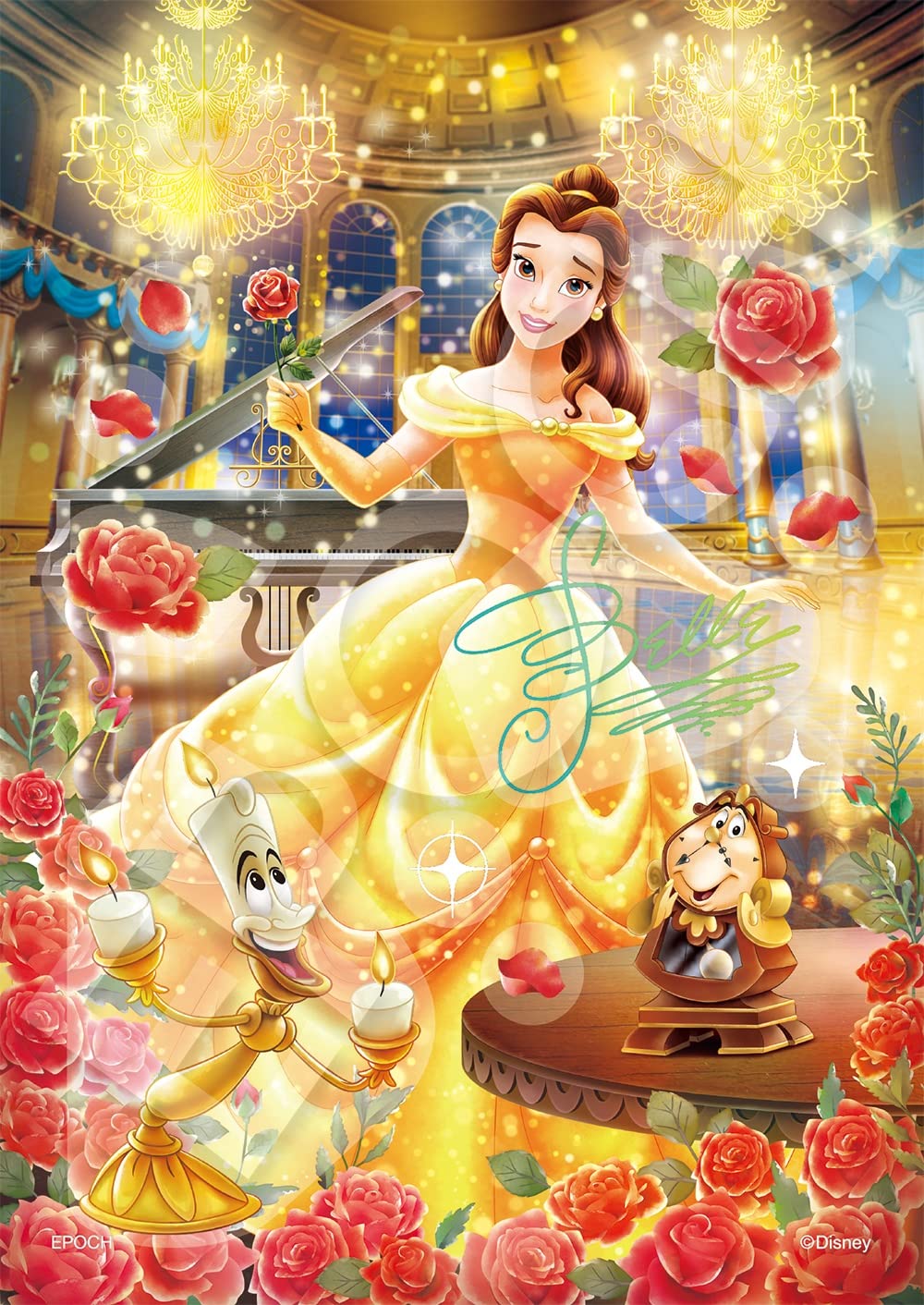 Epoch 108 Piece Disney Belle Enchanted Rose Puzzle Decoration Collage 72-404 Japan W/ Glue Spatula & Stickers- Japan Figure Store - #1 Bring To You The Best Japanese Goods