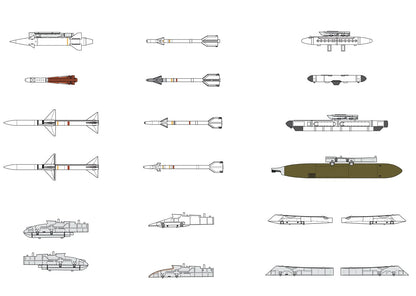 FINE MOLDS 1/72 Us Military Aircraft Missile Set 2 60'S 70'S Plastic Model- Japan Figure Store - #1 Bring To You The Best Japanese Goods