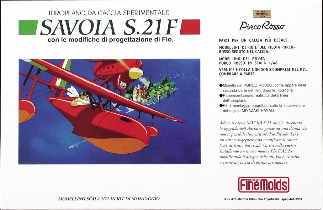 FINE MOLDS Fj3 Savoia S.21F Seaplane Latter Model Porco Rosso Crimson Pig 1/72 Scale Kit- Japan Figure Store - #1 Bring To You The Best Japanese Goods