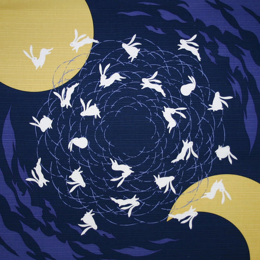 Maeda Dyeing Japan Flower Robe Furoshiki: Become A Moon-Viewing Rabbit- Japan Figure Store - #1 Bring To You The Best Japanese Goods