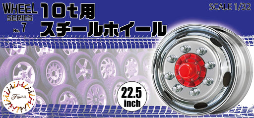 Fujimi 193489 W-7 1/24 Scale 10T Steel Wheel 22.5 Inch Wheel & Tire Set Plastic Model Parts- Japan Figure Store - #1 Bring To You The Best Japanese Goods