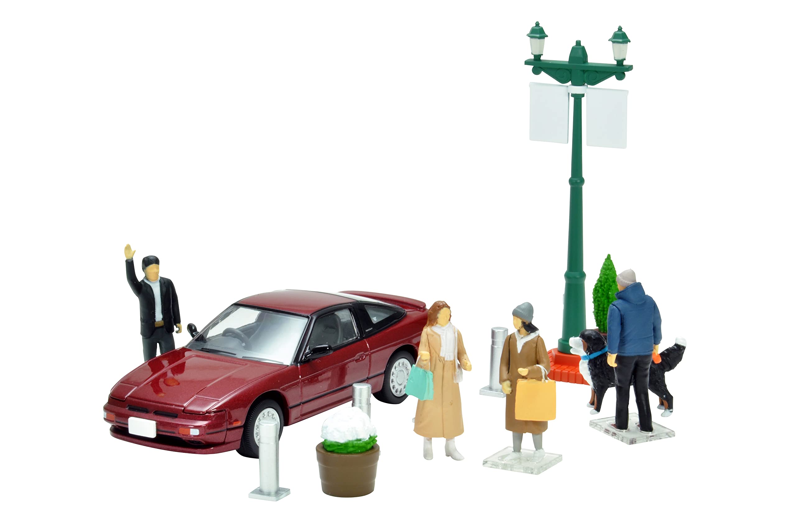 Tomytec 1/64 Scale Diecast Nissan 180Sx Car Set Geocolle 64 Urban Street Corner with Dolls & Accessories- Japan Figure Store - #1 Bring To You The Best Japanese Goods