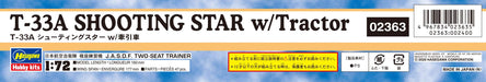 HASEGAWA 1/72 T-33A Shooting Star W/Tractor Plastic Model- Japan Figure Store - #1 Bring To You The Best Japanese Goods