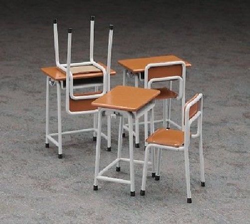 Hasegawa 1/12 School Desk & Chair Model Kit- Japan Figure Store - #1 Bring To You The Best Japanese Goods