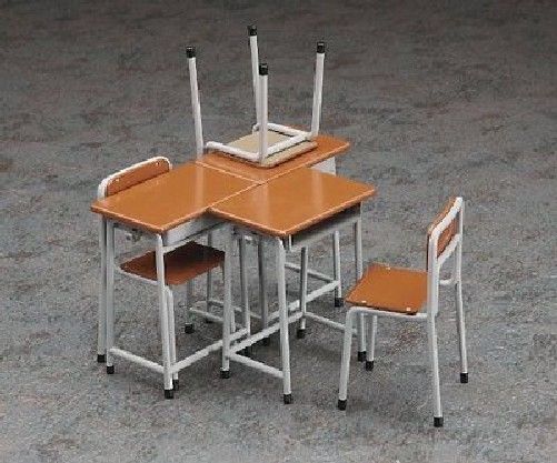 Hasegawa 1/12 School Desk & Chair Model Kit- Japan Figure Store - #1 Bring To You The Best Japanese Goods