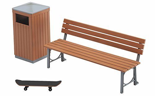 Hasegawa 1/12 Park Bench And Trash Box Model Kit- Japan Figure Store - #1 Bring To You The Best Japanese Goods