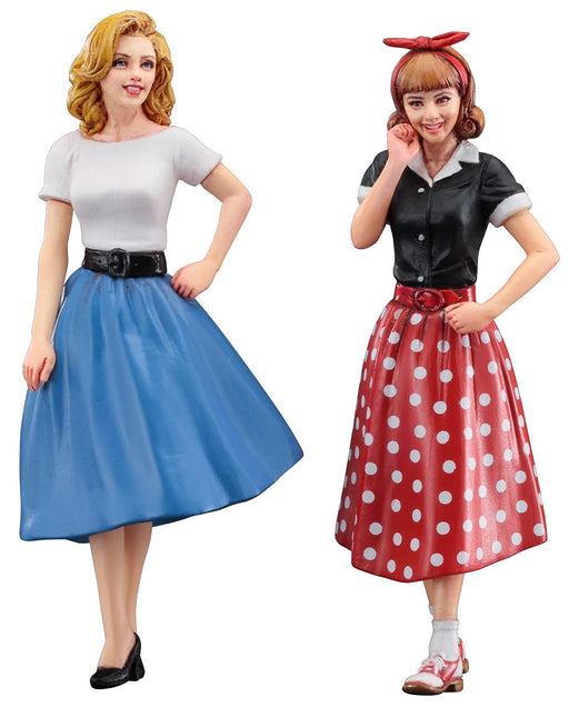 Hasegawa Figure Collection Series: Set of 2 50s American Girls 1/24 Plastic Model- Japan Figure Store - #1 Bring To You The Best Japanese Goods