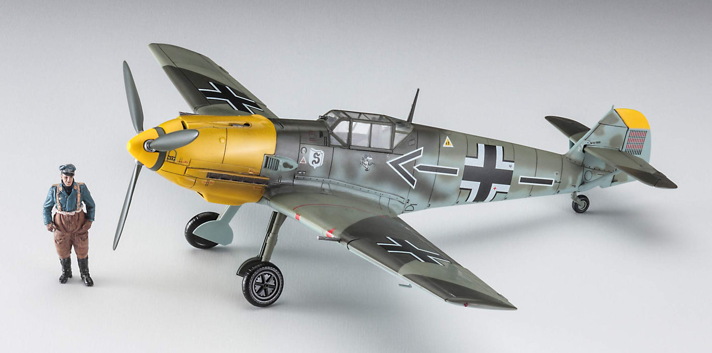 HASEGAWA Messerschmitt Bf109E-4/N Galland W/Figure- Japan Figure Store - #1 Bring To You The Best Japanese Goods