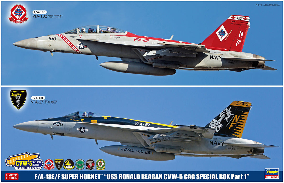 HASEGAWA Sp341 F/A-18E/F Super Hornet Uss Ronald Reagan Cvw-5 Cag Special Box 1- Japan Figure Store - #1 Bring To You The Best Japanese Goods