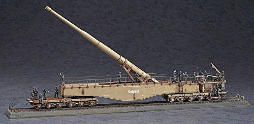 HASEGAWA Mt58 German Railway Gun K5 E Leopold With Figure 1/72 Scale Kit- Japan Figure Store - #1 Bring To You The Best Japanese Goods
