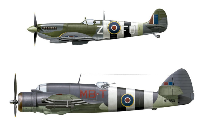 HASEGAWA - 02087 Spitfire Mk. Ixc & Beaufighter Mk. X Operation Overlord 1/72 Scale Kit- Japan Figure Store - #1 Bring To You The Best Japanese Goods