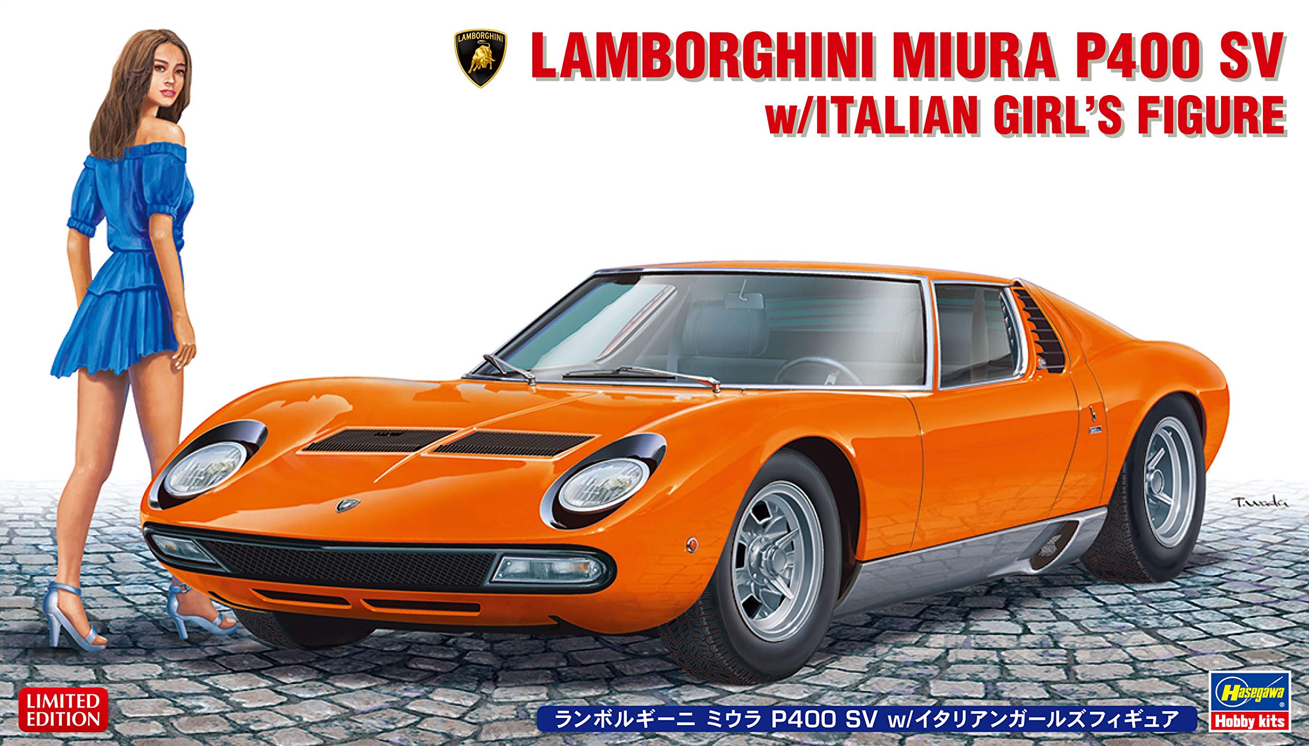 Hasegawa 20423 Lamborghini Miura P400 Sv W/Italian Girls Figure 1/24 Scale Kit- Japan Figure Store - #1 Bring To You The Best Japanese Goods