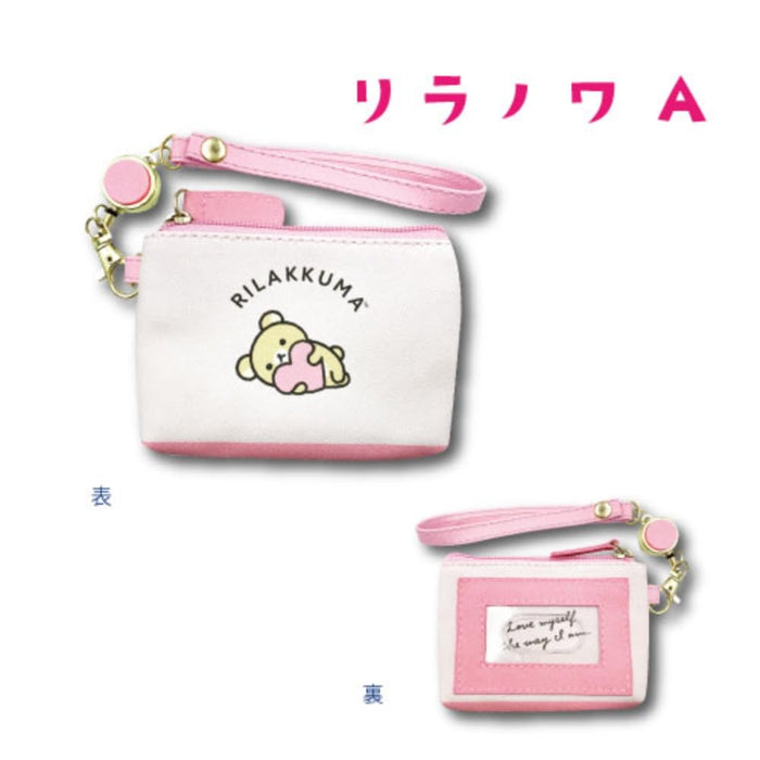 San-X Rilakkuma Reel Pass Pouch by Hatayama Shoji - Heart Relanowa A Size H8.5 x W13 x D2cm- Japan Figure Store - #1 Bring To You The Best Japanese Goods