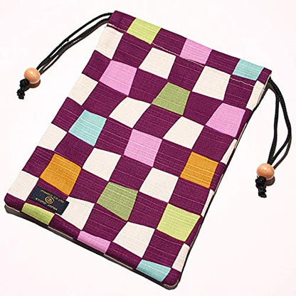 Jhands High Collar Kinchaku Japan Ichimatsu Purple M- Japan Figure Store - #1 Bring To You The Best Japanese Goods