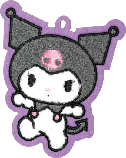 J'S Planning Kuromi Fluffy Embroidered Patch Bag Charm Japan 7X8X1Cm Wcm002- Japan Figure Store - #1 Bring To You The Best Japanese Goods