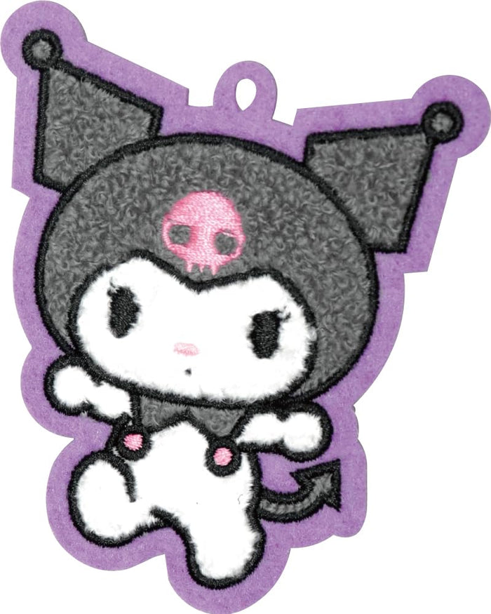 J'S Planning Kuromi Fluffy Embroidered Patch Bag Charm Japan 7X8X1Cm Wcm002- Japan Figure Store - #1 Bring To You The Best Japanese Goods