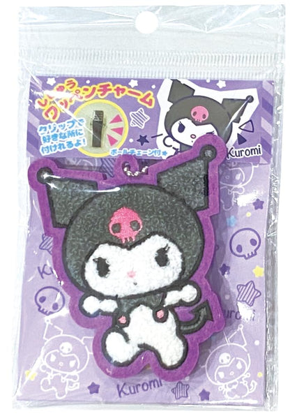 J'S Planning Kuromi Fluffy Embroidered Patch Bag Charm Japan 7X8X1Cm Wcm002- Japan Figure Store - #1 Bring To You The Best Japanese Goods