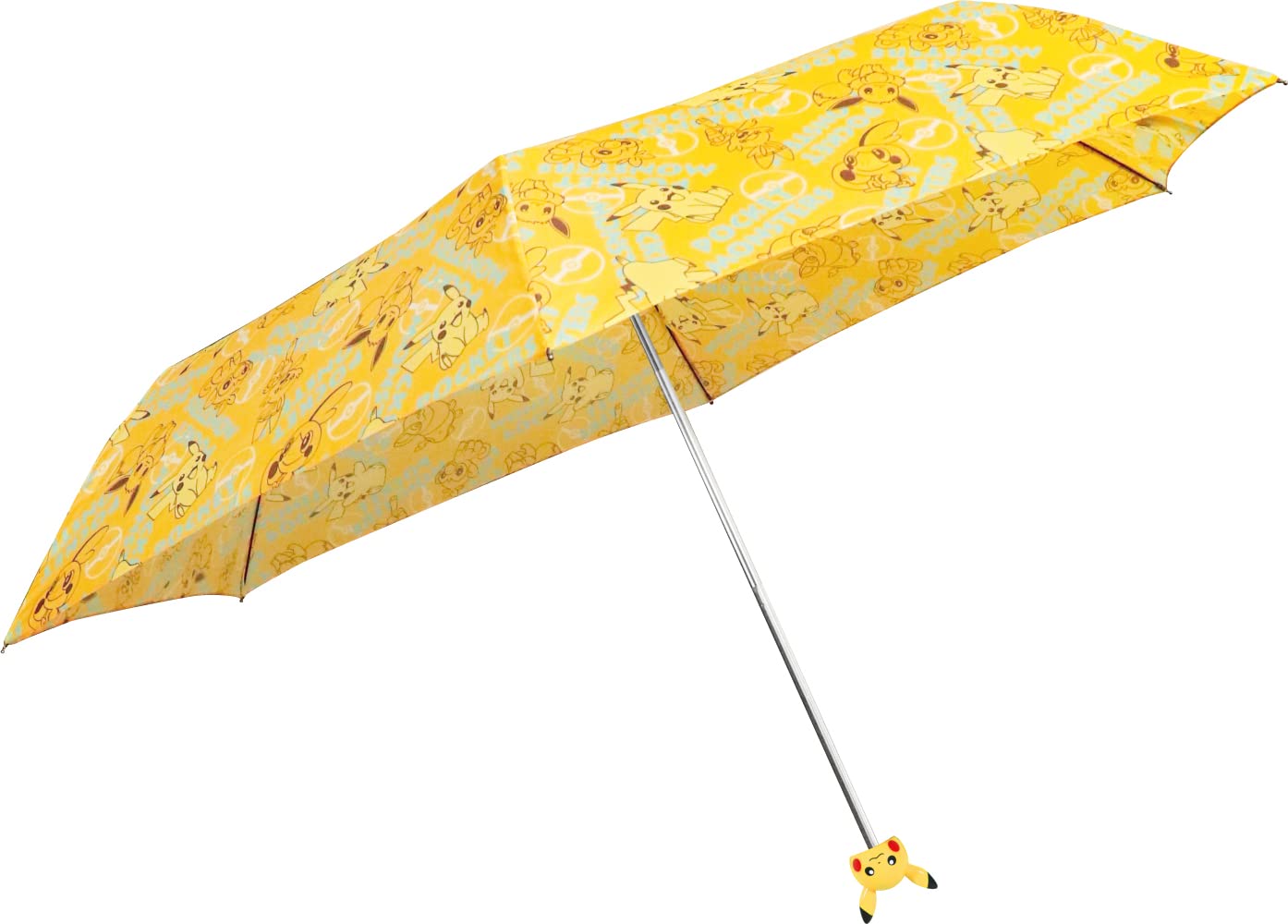 J'S PLANNING Pokemon Character Icon Handle Folding Umbrella 'Monster Ball' Light Yellow- Japan Figure Store - #1 Bring To You The Best Japanese Goods