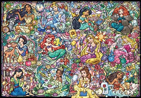 Jigsaw Puzzle Disney Princess Collection Stained Glass 300 Piece- Japan Figure Store - #1 Bring To You The Best Japanese Goods
