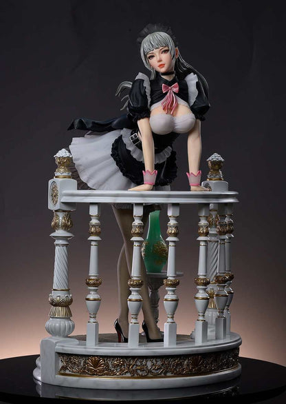 Kaitendo Holiday Maid Monica Tecia (Pedestal, Marble) 1/4 Scale Cold Cast Painted Complete Figure- Japan Figure Store - #1 Bring To You The Best Japanese Goods