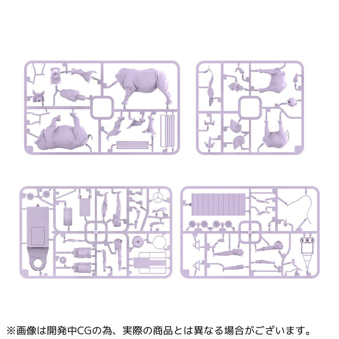 Kaiyodo Art Plastic Art Pla Keeper White Rhinoceros Set Unpainted Unassembled Model Kit Japan Ap006- Japan Figure Store - #1 Bring To You The Best Japanese Goods