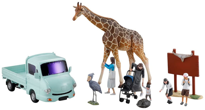 KAIYODO Artpla 1/35 Tourist And Giraffe Set Plastic Model- Japan Figure Store - #1 Bring To You The Best Japanese Goods