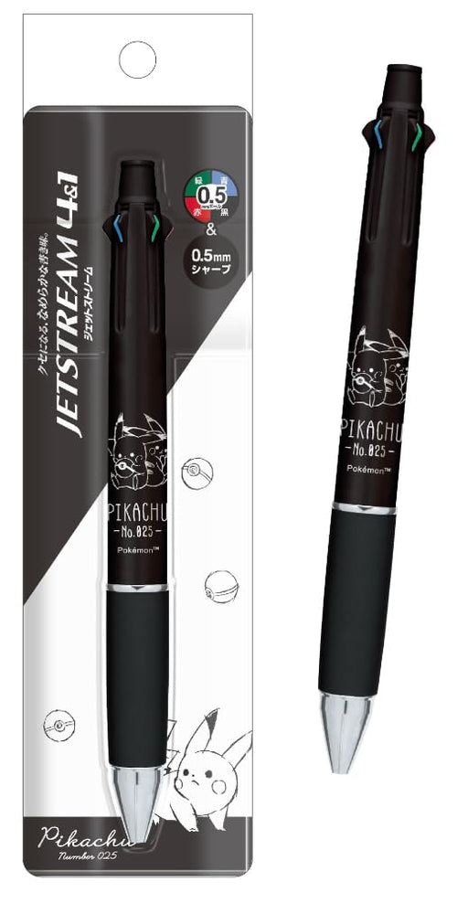 Kamio Japan Pokemon Pikachu Jetstream 4 In 1 Multifunction Pen 0.5Mm Black 302617- Japan Figure Store - #1 Bring To You The Best Japanese Goods