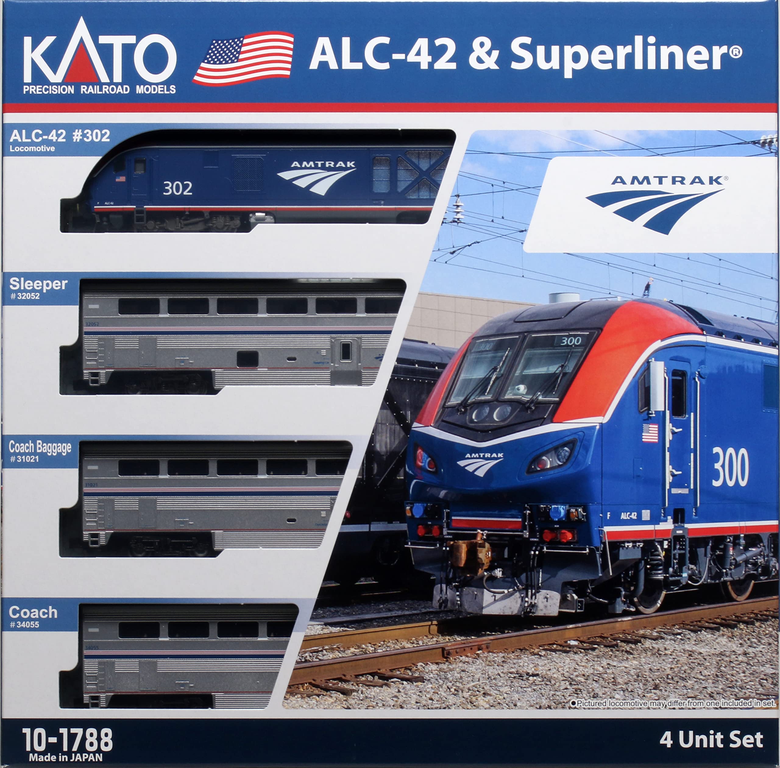 Kato 10-1788 N Gauge Amtrak Alc-42 Super Liner 4-Car Railway Model Set- Japan Figure Store - #1 Bring To You The Best Japanese Goods