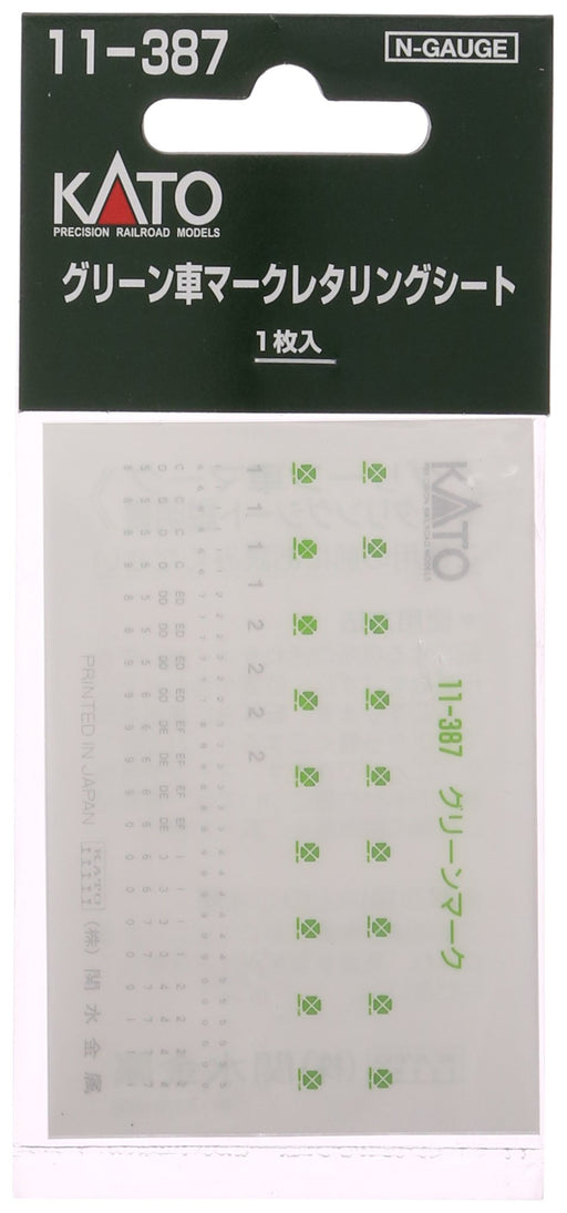 Kato N Gauge 11-387 Green Car Mark Lettering Sheet Railway Model Supplies- Japan Figure Store - #1 Bring To You The Best Japanese Goods