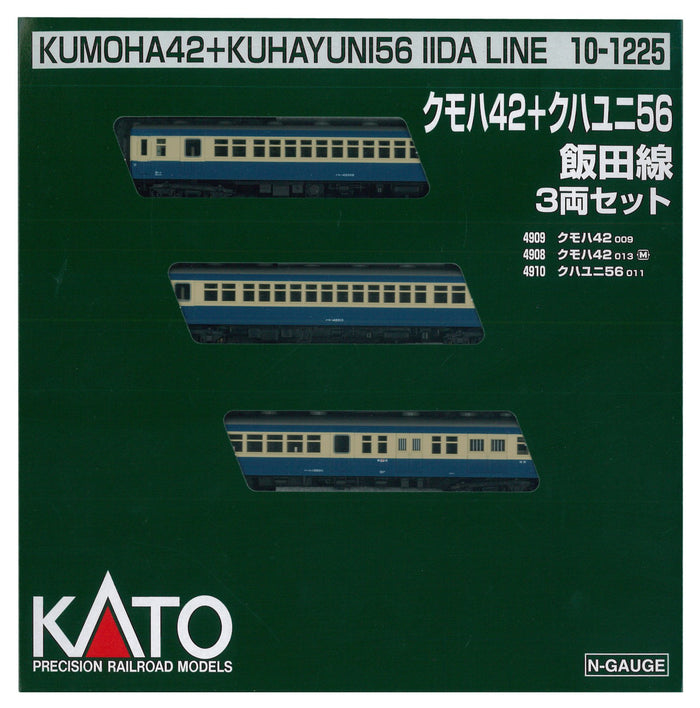 Kato Railway Model Train 3-Car Set - N Gauge Kumoha 42 M/T + Kuhayuni 56 Iida Line 10-1225- Japan Figure Store - #1 Bring To You The Best Japanese Goods