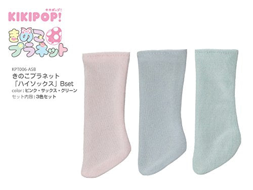 Kinoko Planet High Socks B Set Pink/Sax/Mint Green Kikipop! Series Kpt007-Asb Doll Clothes- Japan Figure Store - #1 Bring To You The Best Japanese Goods