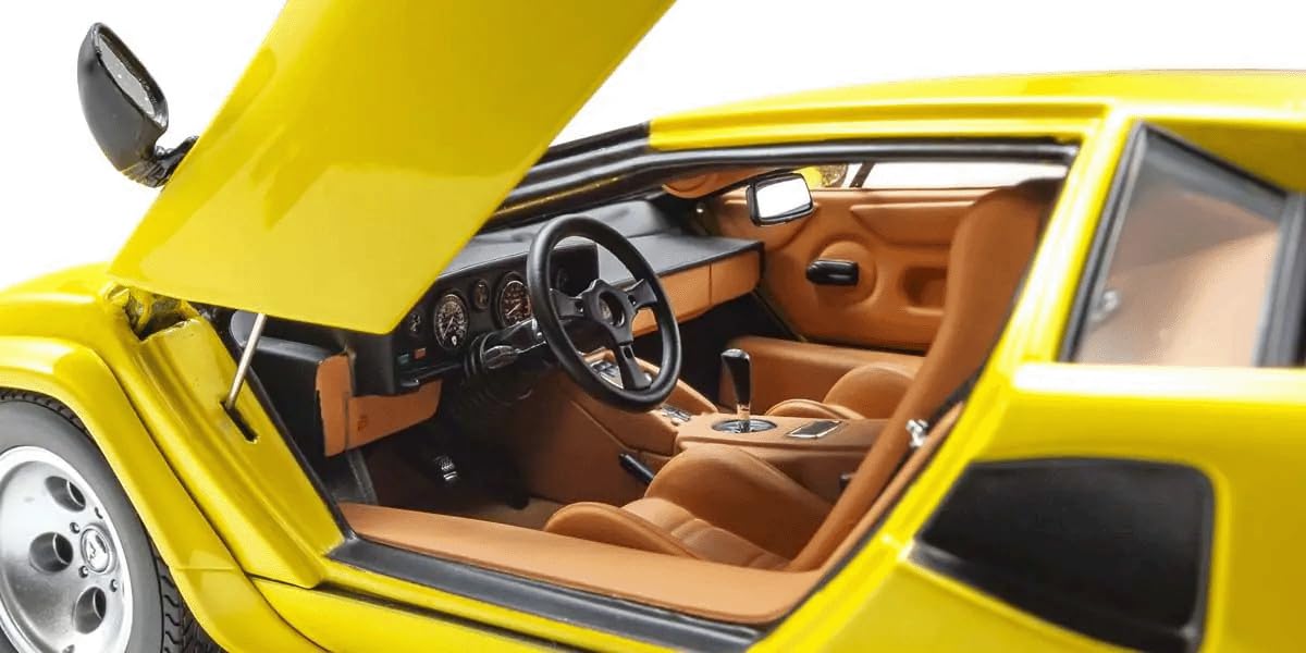 Kyosho 1/18 Lamborghini Countach Lp5000 Yellow- Japan Figure Store - #1 Bring To You The Best Japanese Goods
