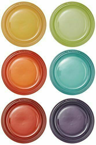 Le Creuset Round Plate Heat Resistant Pottery Lc 18cm 6 Sheets Rainbow - Japan Figure